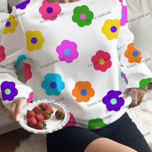 Y2K YENİ SEZON SSWEAT HARAJUKA KUROMİ RETRO KOD 16 Beyaz