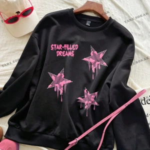 Y2K YENİ SEZON SSWEAT HARAJUKA KUROMİ RETRO KOD 16 Siyah