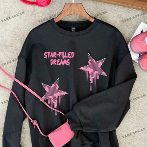 Y2K YENİ SEZON SSWEAT HARAJUKA KUROMİ RETRO KOD 16 Siyah