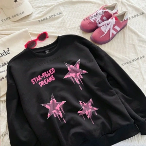 Y2K YENİ SEZON SSWEAT HARAJUKA KUROMİ RETRO KOD 16 Siyah