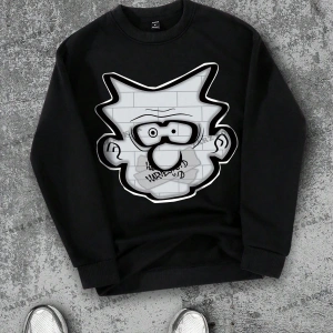 Y2K YENİ SEZON SSWEAT HARAJUKA KUROMİ RETRO KOD 1601 Siyah