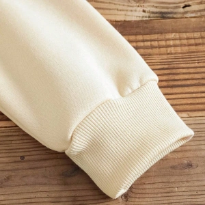 Yasolin----Galaxy Özel Baskılı Oversize Kapüşonlu Sweatshirt Bej