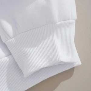 Yasolin----Kadın Beyaz Kelebek Baskılı Kapüşonlu Sweatshirt