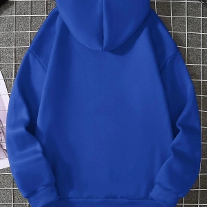 Yasolin----Kadın Küçül Kalp Baskılı Kapüşonlu Sweatshirt MAVİRENK