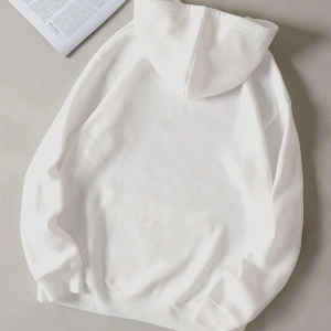 Yasolin----Unisex Beyaz Brooklyn Baskılı Kapüşonlu Sweatshirt