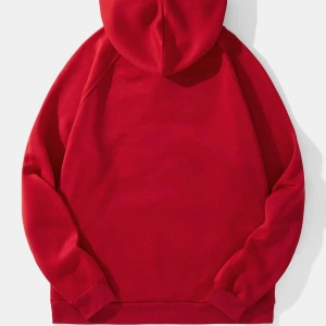 Yasolin----Unisex Brooklyn Baskılı Kapüşonlu Sweatshirt Kırmızı