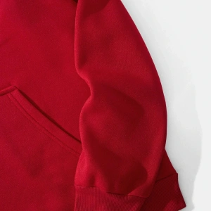 Yasolin----Unisex Brooklyn Baskılı Kapüşonlu Sweatshirt Kırmızı