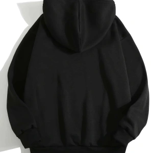 Yasolin----Unisex Love Baskılı Oversize Kapüşonlu Sweatshirt Siyah