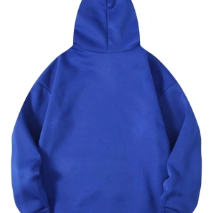 Yasolin----Unisex Mavi Calıfornia Baskılı Kapüşonlu Sweatshirt MAVİRENK