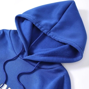 Yasolin----Unisex Mavi Calıfornia Baskılı Kapüşonlu Sweatshirt MAVİRENK