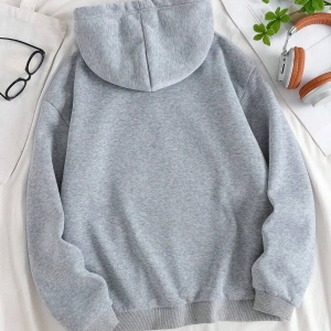 Yasolin----Unisex Oversize Kapüşonlu Kanguru Cepli Celttics Baskılı Gri