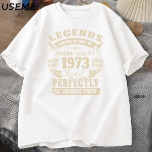 Yaz erkek 1973DEN BERİ TKomik Baskılı T-shirt Gevşek Pamuk Rahat Yuvarlak Boyun Kısa 2885