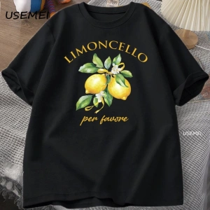 Yaz Limon T Shirt Erkek Kadın Limonchllo Baskılı Tişört Rahat Pamuk Kısa Kollu T-shirt Haraju 2898