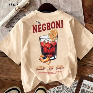 Yaz Rahat Geyik Slogan Baskılı Kısa Kollu Tişört