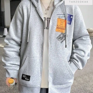 Yazı Tasarımlı Sweatshirt Fermuarlı Hırka Unisex