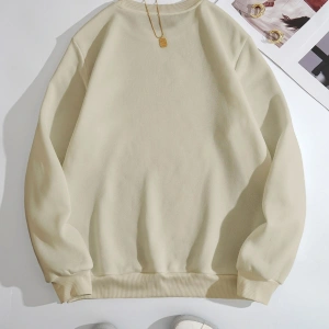 Yazılı Baskılı Sweatshirt Bej