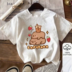 Yazlık Kadın Bol Tişört, GROW POSITIVE THOUGHTS Baskılı, Pamuklu, Beyaz Kısa Kollu, Grafik Ti