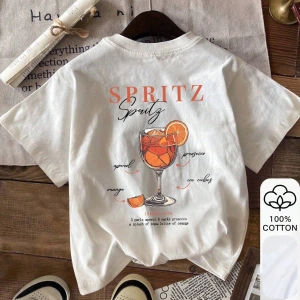 Yazlık Kadın Bol Tişört, VOILA Yazılı Baskı, %100 Pamuk, Desenli Beyaz Kısa Kollu