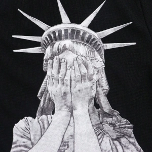 Yemwry Erkek Günlük Liberty Heykeli Grafik Şort