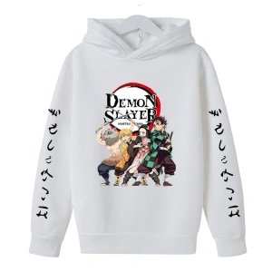Yeni Demon Slayer Hoodie Model15 15143 Beyaz