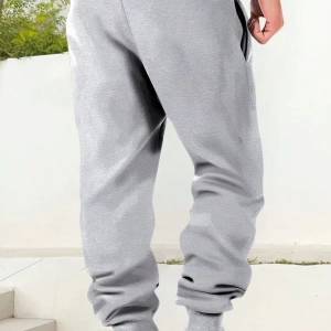 Yeni Erkek Kaburgalı Eşofman Altı İnek Desenli, Elastik Bel, Bağcıklı, Günlük Spor Jogger Pan