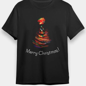 Yılbaşı Yeni Yıl Christmas Siyah Unisex Tişört T-shirt