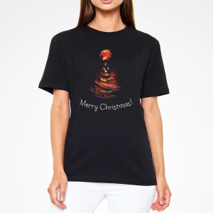 Yılbaşı Yeni Yıl Christmas Siyah Unisex Tişört T-shirt