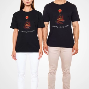 Yılbaşı Yeni Yıl Christmas Siyah Unisex Tişört T-shirt