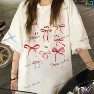 Yıldız Baskılı Oversize Kalıp Unisex T-shirt