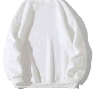 Yıldız Desenli Düşük Sweat Beyaz