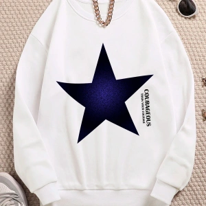 Yıldız Y2k Harajuka Style Sokak Trend Tasarım Harajuku/gotik Beyaz