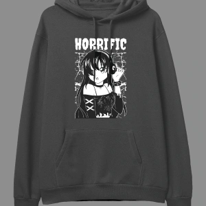 YQYQ----- Oversize Kulaklık Genç Kız Siyah Beyaz Tasarım Baskılı Unisex Kapüşonlu Sweatshirt Hoodie