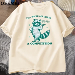 Zihinsel Olarak Dengesiz Komik Kedi Meme T Shirt Adam Aptal Unhinged T Shirt Harajuku Pamuk K 2983