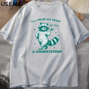 Zihinsel Olarak Dengesiz Komik Kedi Meme T Shirt Adam Aptal Unhinged T Shirt Harajuku Pamuk K 2983