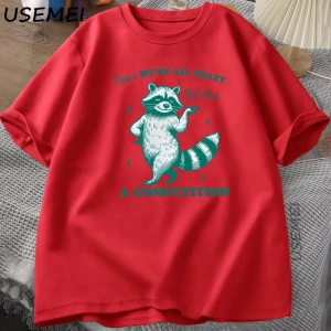 Zihinsel Olarak Dengesiz Komik Kedi Meme T Shirt Adam Aptal Unhinged T Shirt Harajuku Pamuk K 2983