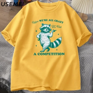 Zihinsel Olarak Dengesiz Komik Kedi Meme T Shirt Adam Aptal Unhinged T Shirt Harajuku Pamuk K 2983