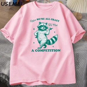 Zihinsel Olarak Dengesiz Komik Kedi Meme T Shirt Adam Aptal Unhinged T Shirt Harajuku Pamuk K 2983