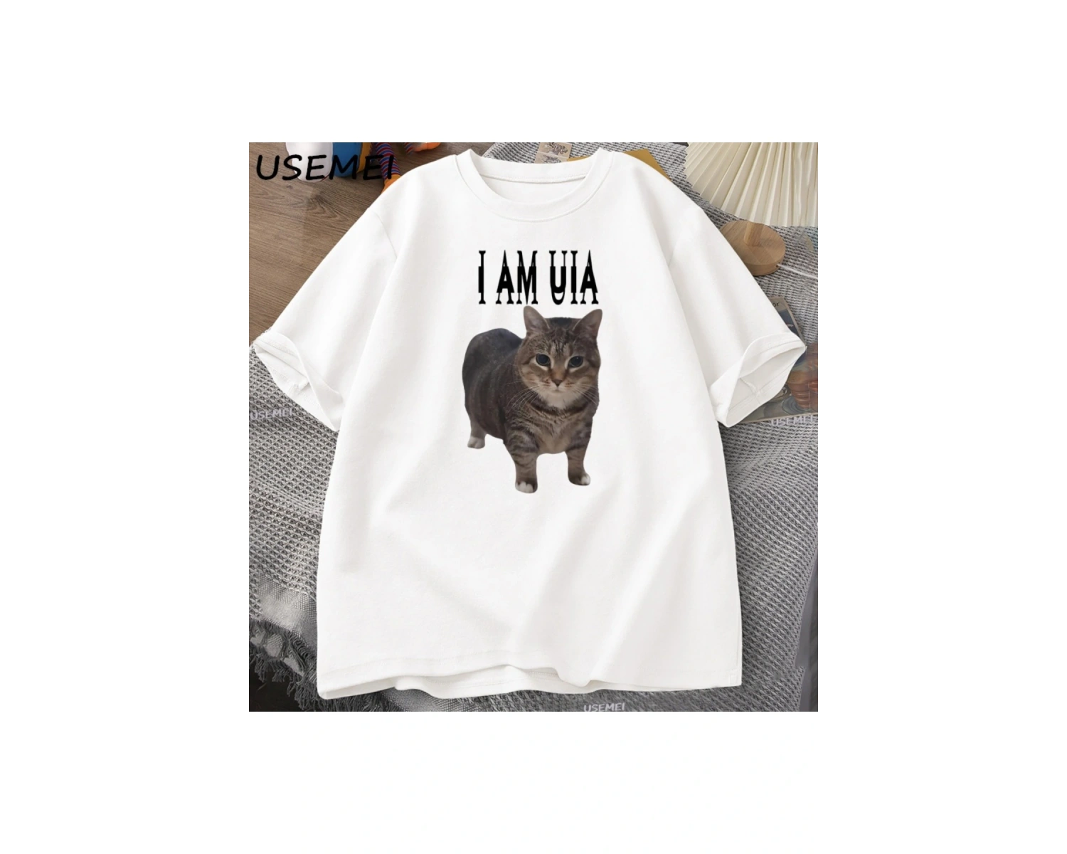 Ben Uia Kedi T-shirt Erkek Kadın Hip Hop Müzik Pamuk Kısa Kollu Yuvarlak Boyun Tshirt erkek 2875