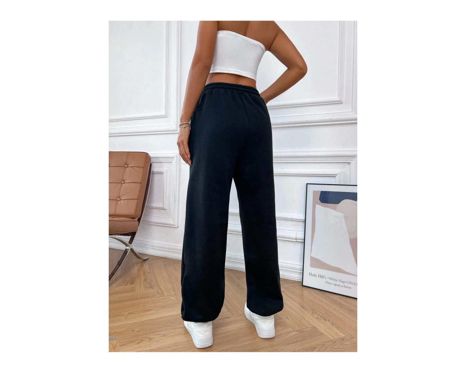 & Cartoon Graphic Drawstring Waist 4 Mevsim Eşofman