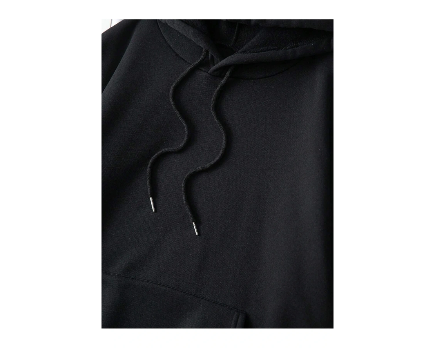 . Essnce Butterfly Print Kangaroo Pocket Drawstring Lined Hoodie Siyah