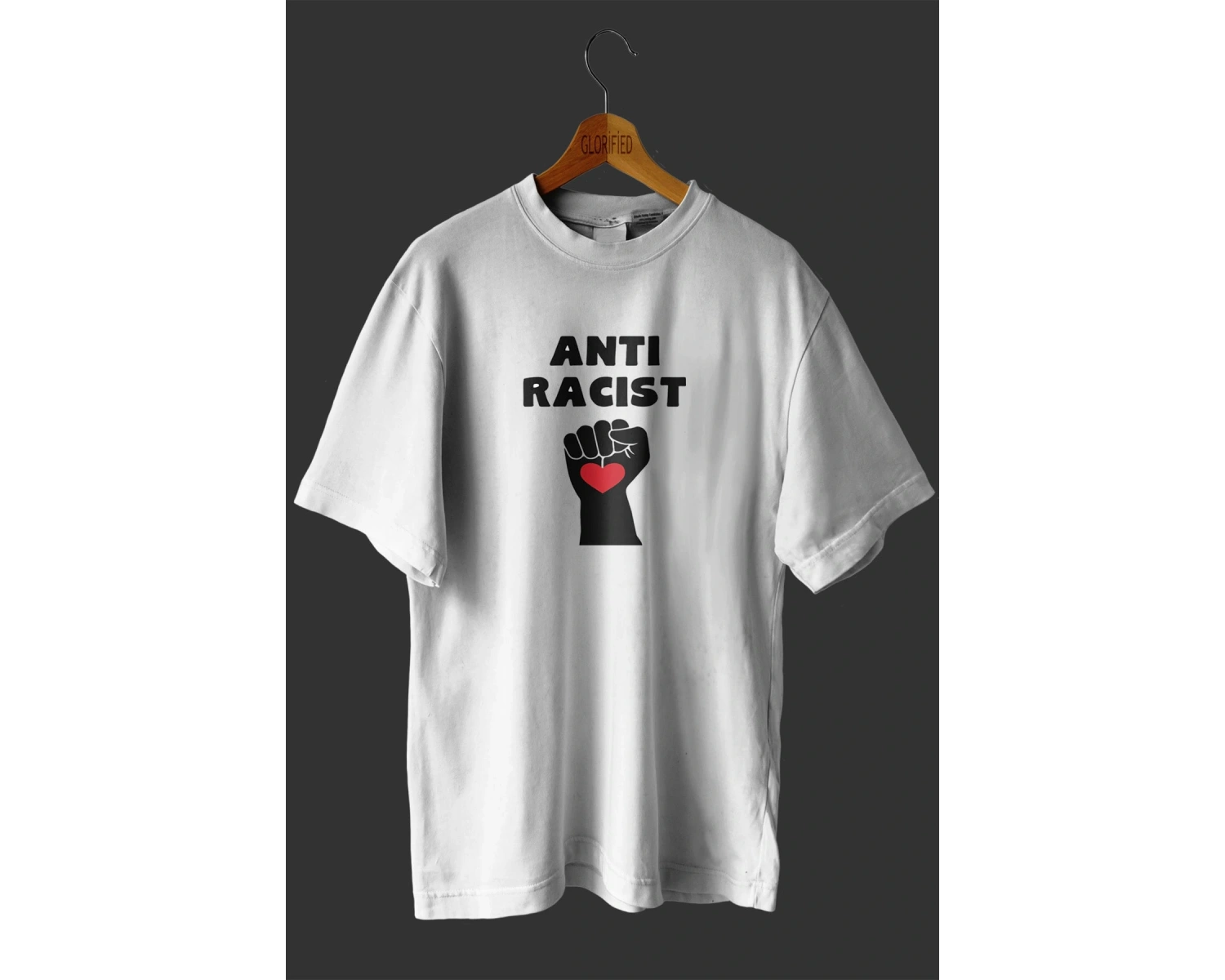 -wed Anti Racist Tasarım Baskılı Oversize T Shirt
