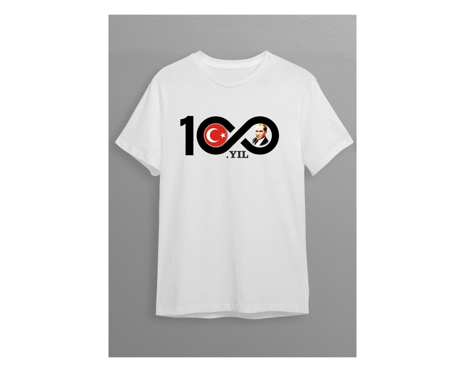 100. Yıl Atatürk Cumhuriyet Bayramı Baskılı Yetişkin Unisex T-shirt HC01