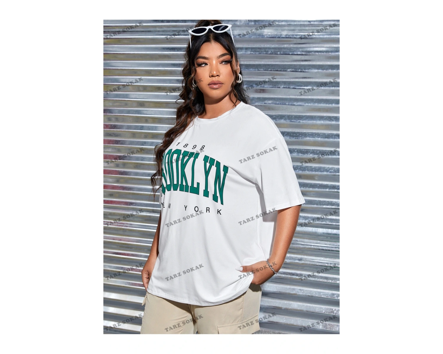 1898brooklyn Baskılı Oversize Kalıp Unisex T-shirt