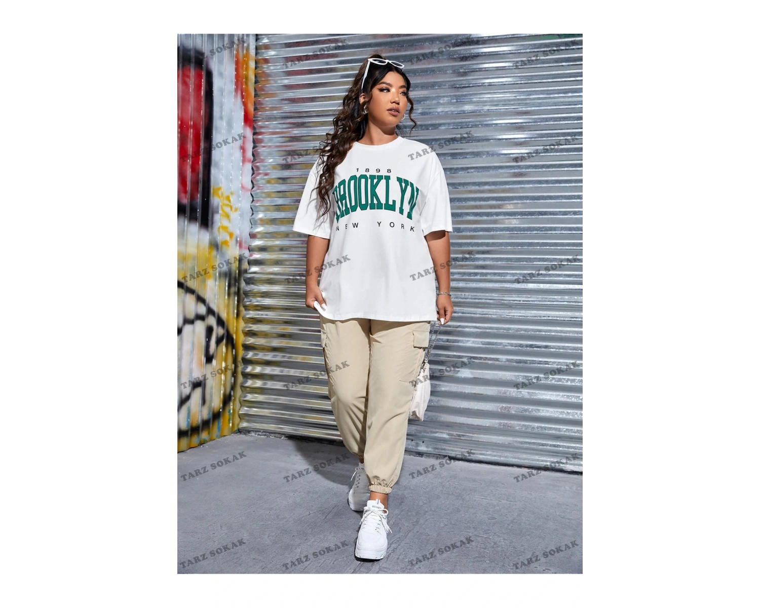 1898brooklyn Baskılı Oversize Kalıp Unisex T-shirt