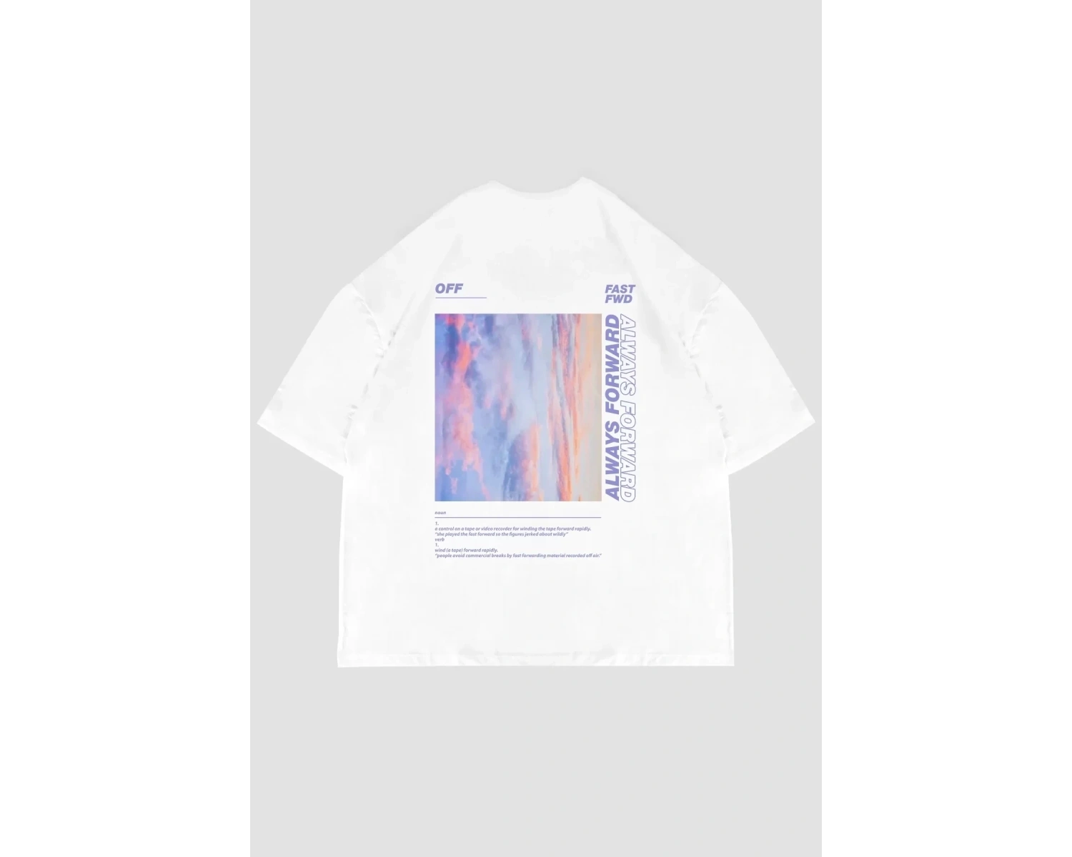 1989 Sırt Baskılı Oversize Unisex Beyaz