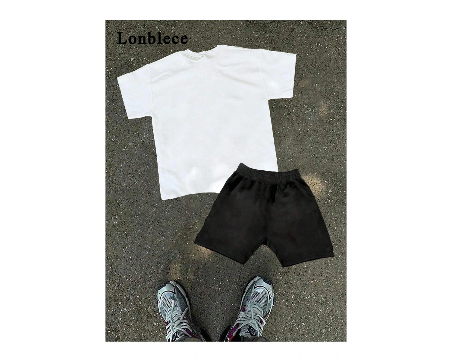 2 adet/takım Erkek Yaz Rahat Spor Düz Renk Mürettebat Tişört ve Şort Takımı