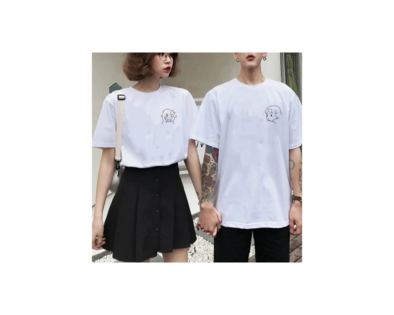 2 Adet Tir Harajuku Style Çift Sevgili Kombinleri Couple Clothing Yeni Sezon