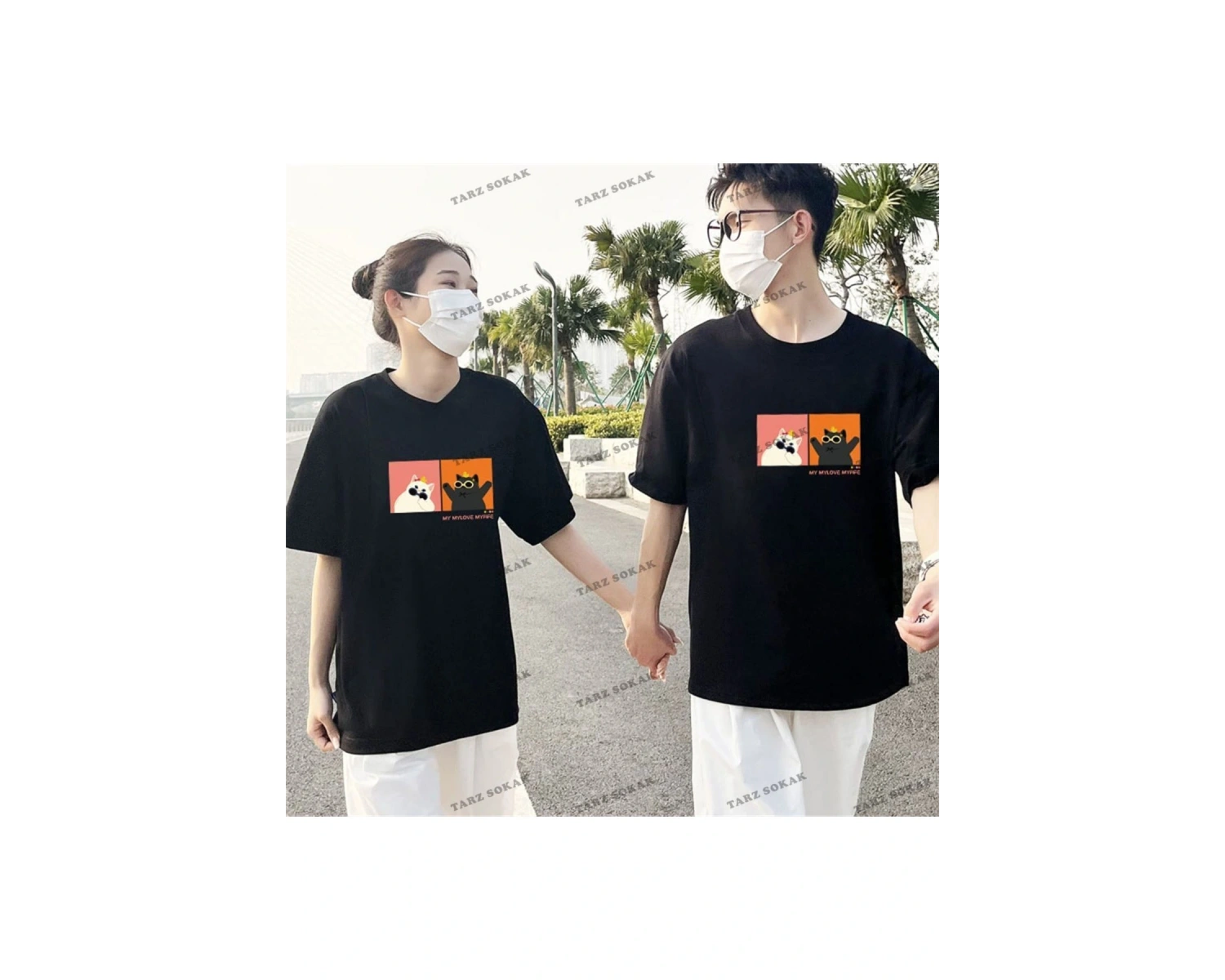 2 Adet Tir Harajuku Style Çift Sevgili Kombinleri Couple Clothing Yeni Sezon