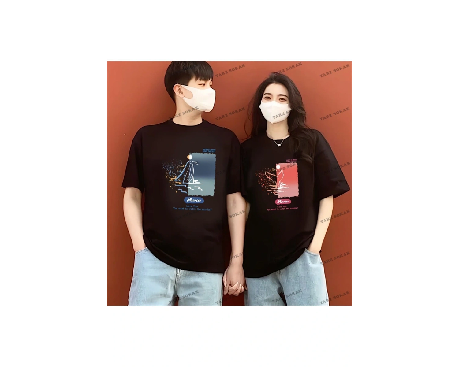 2 Adet Tir Harajuku Style Çift Sevgili Kombinleri Couple Clothing Yeni Sezon