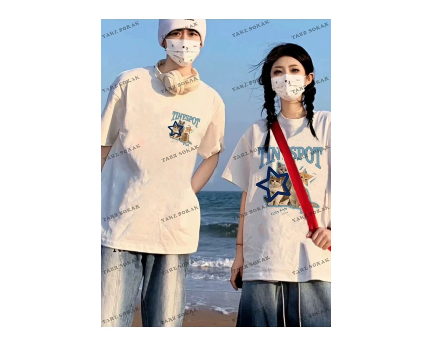 2 Adet Tir Harajuku Style Çift Sevgili Kombinleri Couple Clothing Yeni Sezon